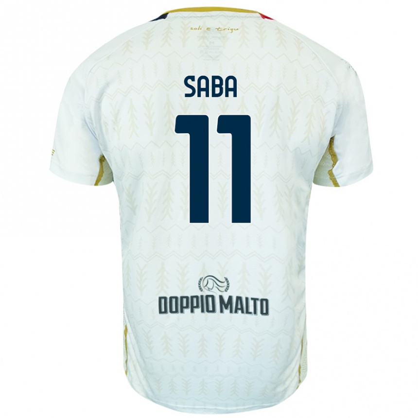 Men Football Alessio Saba #11 White Away Jersey 2024/25 T-Shirt Nz