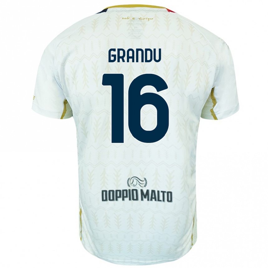 Men Football Nicola Grandu #16 White Away Jersey 2024/25 T-Shirt Nz