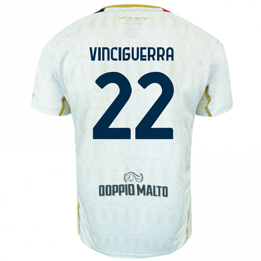 Men Football Alessandro Vinciguerra #22 White Away Jersey 2024/25 T-Shirt Nz