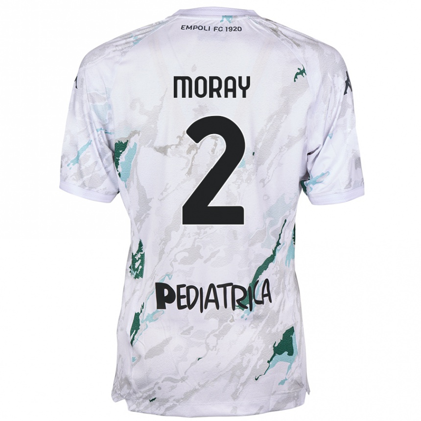 Men Football Jeremy Moray #2 Grey Away Jersey 2024/25 T-Shirt Nz