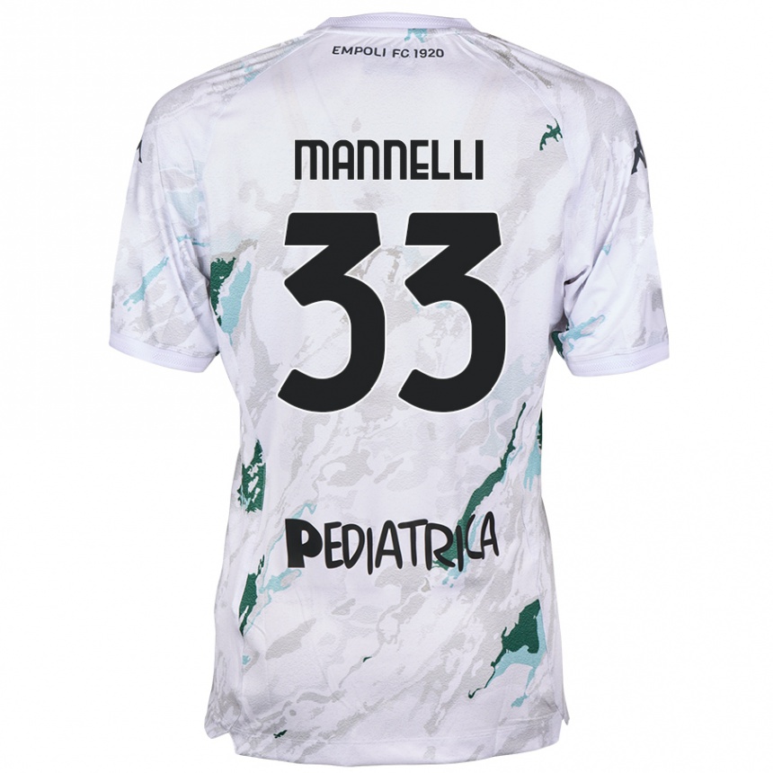 Men Football Matteo Mannelli #33 Grey Away Jersey 2024/25 T-Shirt Nz