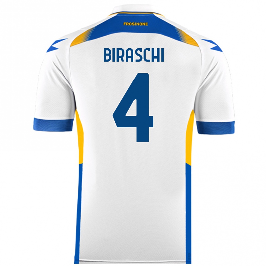 Men Football Davide Biraschi #4 White Away Jersey 2024/25 T-Shirt Nz