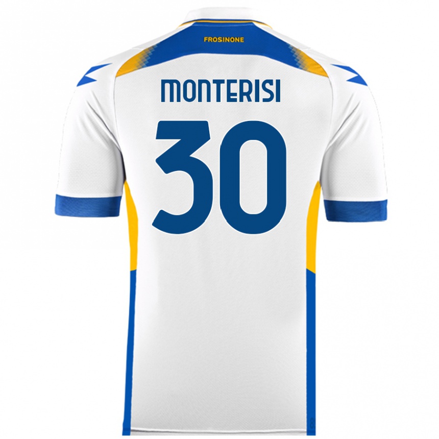 Men Football Ilario Monterisi #30 White Away Jersey 2024/25 T-Shirt Nz