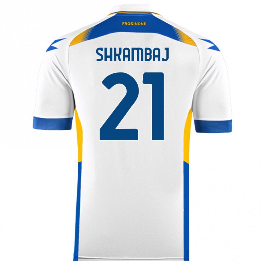 Men Football Ardit Shkambaj #21 White Away Jersey 2024/25 T-Shirt Nz