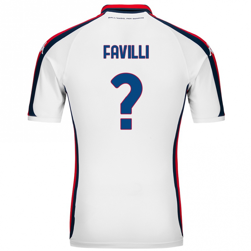 Men Football Andrea Favilli #0 White Away Jersey 2024/25 T-Shirt Nz