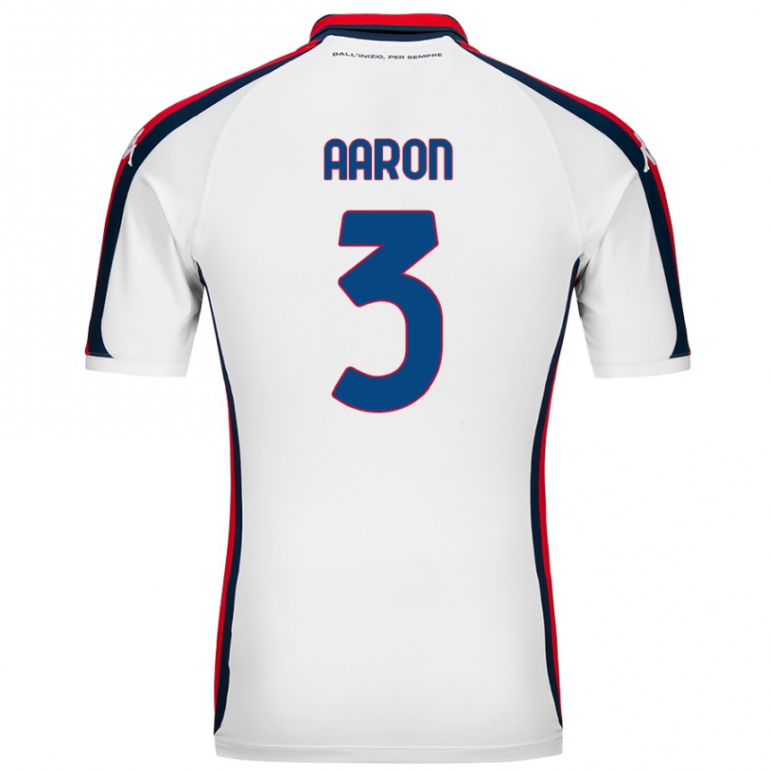 Men Football Aarón Martín #3 White Away Jersey 2024/25 T-Shirt Nz