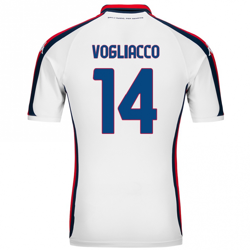 Men Football Alessandro Vogliacco #14 White Away Jersey 2024/25 T-Shirt Nz