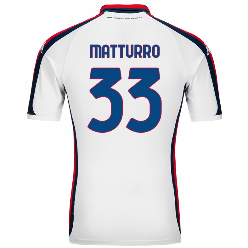 Men Football Alan Matturro #33 White Away Jersey 2024/25 T-Shirt Nz