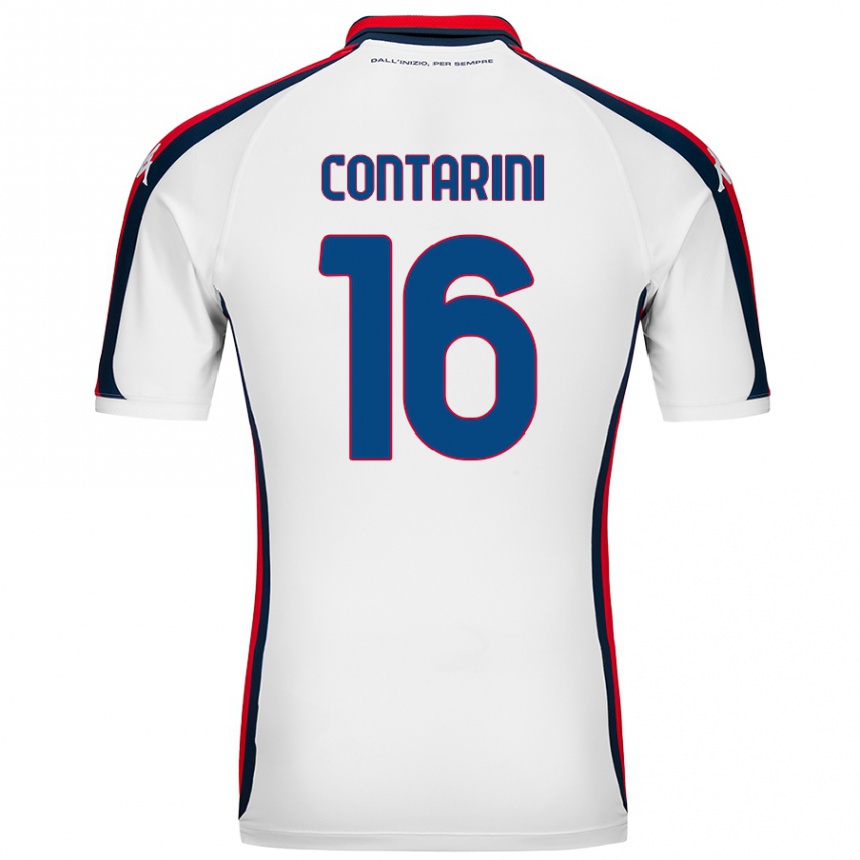 Men Football Jacopo Contarini #16 White Away Jersey 2024/25 T-Shirt Nz