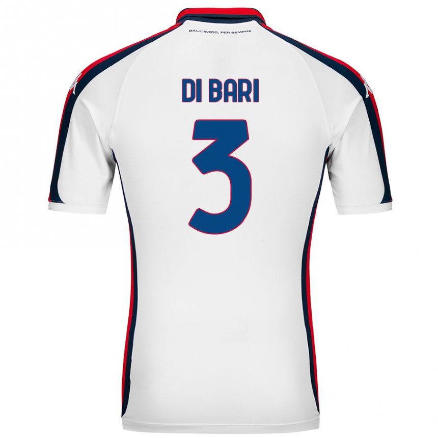 Men Football Martina Di Bari #3 White Away Jersey 2024/25 T-Shirt Nz