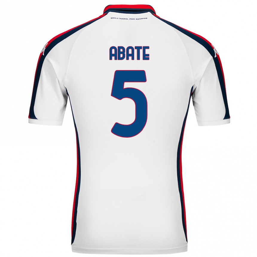 Men Football Giada Abate #5 White Away Jersey 2024/25 T-Shirt Nz