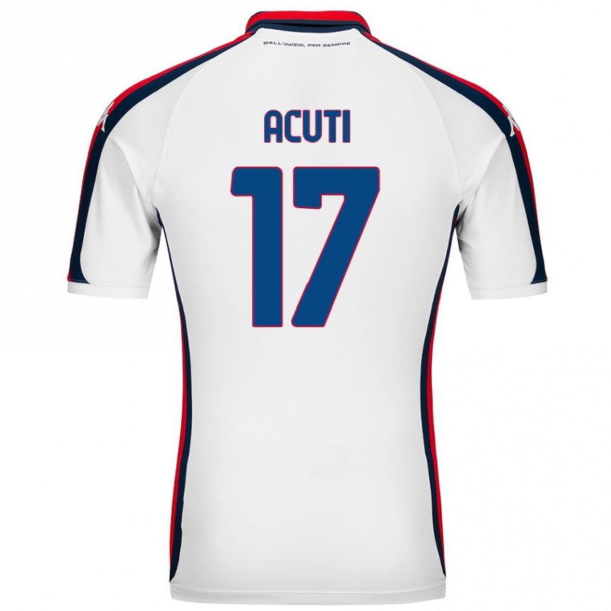 Men Football Arianna Acuti #17 White Away Jersey 2024/25 T-Shirt Nz