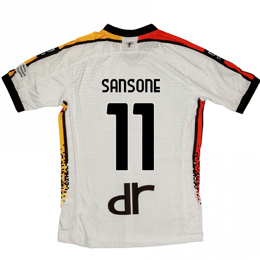 Men Football Nicola Sansone #11 White Black Away Jersey 2024/25 T-Shirt Nz