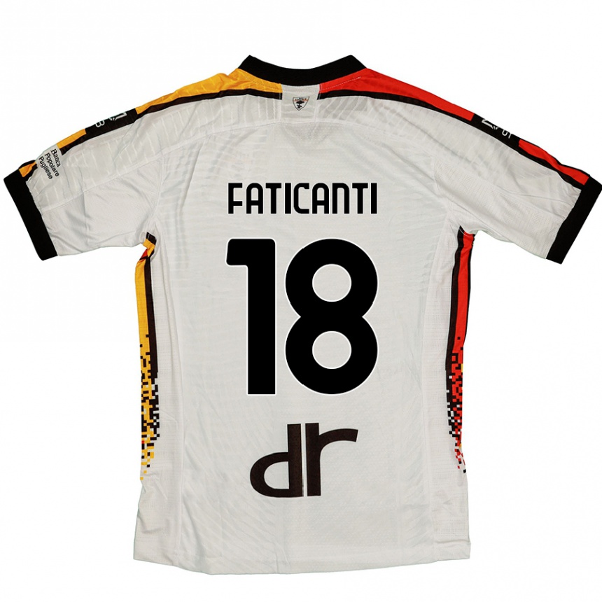 Men Football Giacomo Faticanti #18 White Black Away Jersey 2024/25 T-Shirt Nz