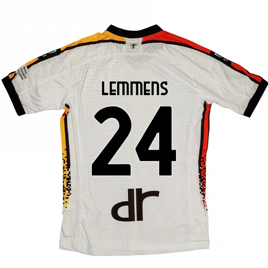 Men Football Mats Lemmens #24 White Black Away Jersey 2024/25 T-Shirt Nz