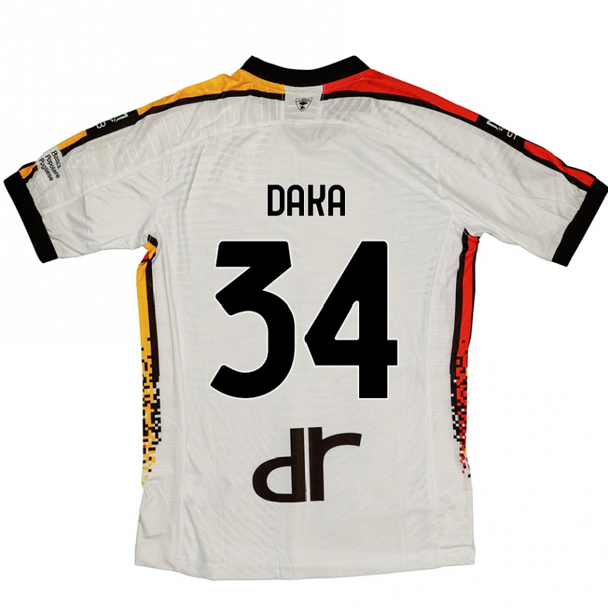 Men Football Dario Daka #34 White Black Away Jersey 2024/25 T-Shirt Nz