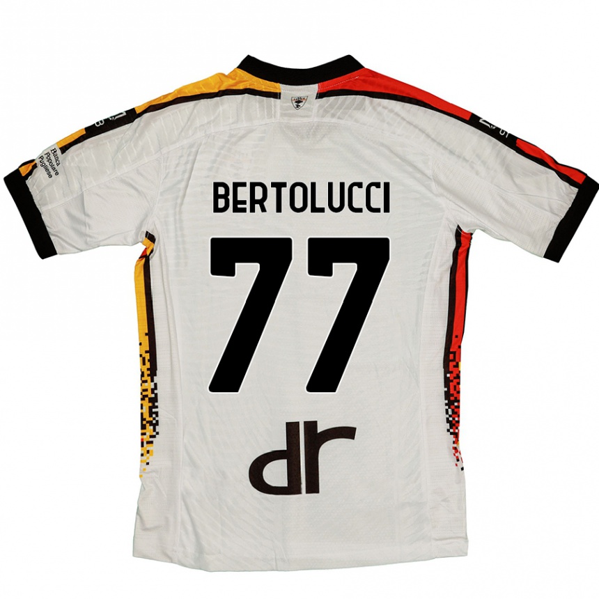 Men Football Sandro Bertolucci #77 White Black Away Jersey 2024/25 T-Shirt Nz