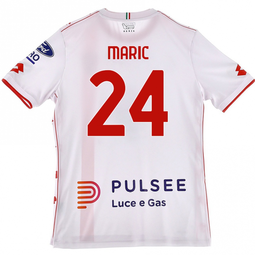 Men Football Mirko Maric #24 White Red Away Jersey 2024/25 T-Shirt Nz