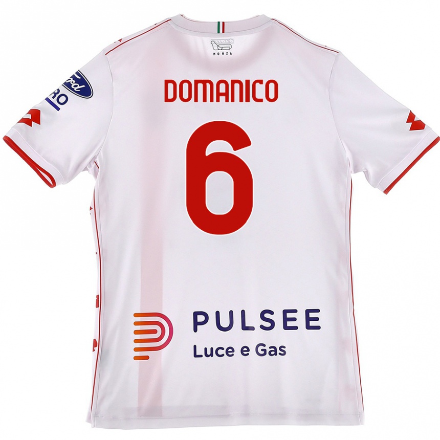 Men Football Saverio Domanico #6 White Red Away Jersey 2024/25 T-Shirt Nz