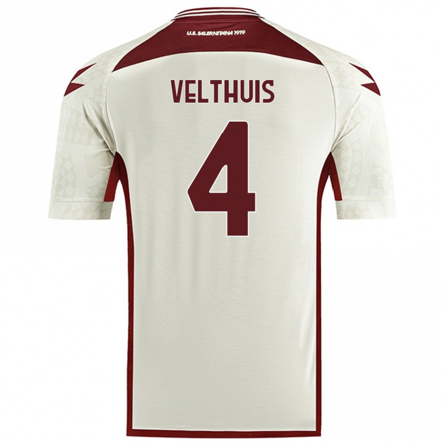 Men Football Tijs Velthuis #4 Cream Color Away Jersey 2024/25 T-Shirt Nz