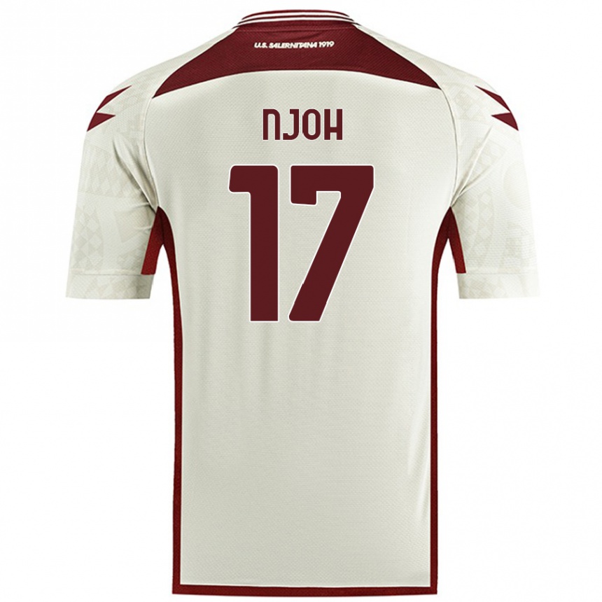 Men Football Lilian Njoh #17 Cream Color Away Jersey 2024/25 T-Shirt Nz