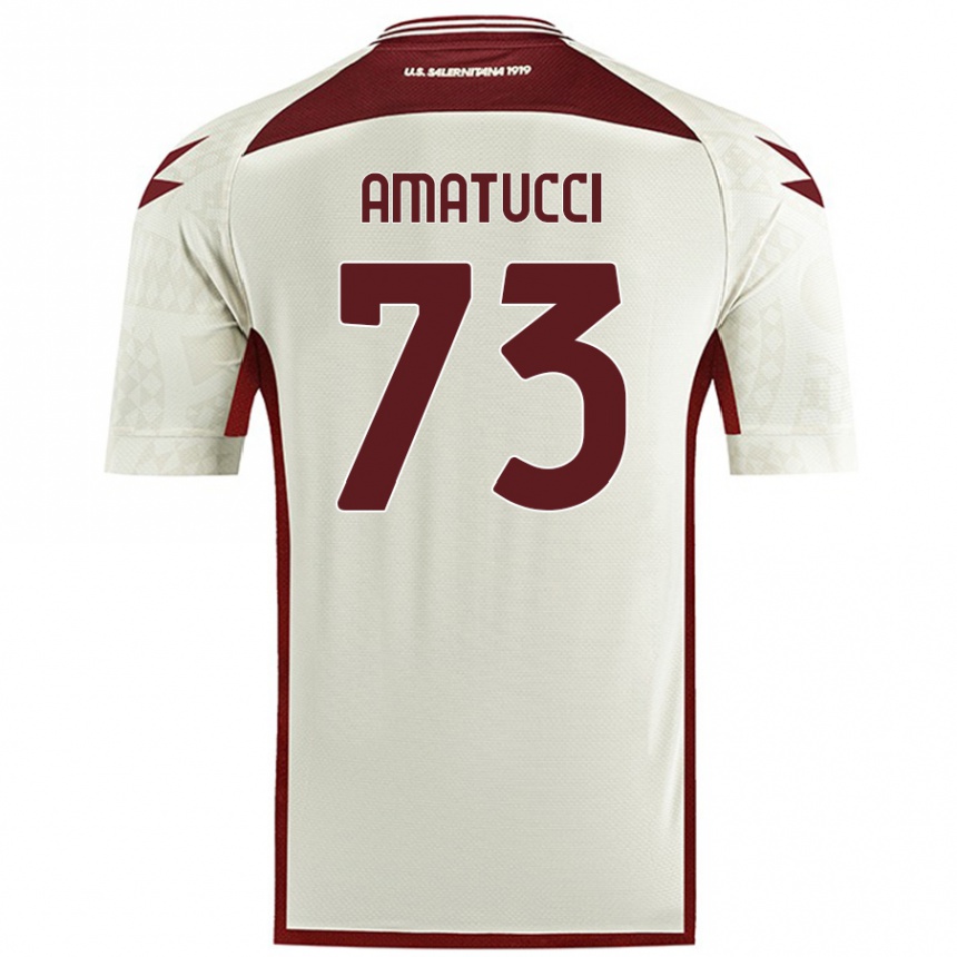 Men Football Lorenzo Amatucci #73 Cream Color Away Jersey 2024/25 T-Shirt Nz