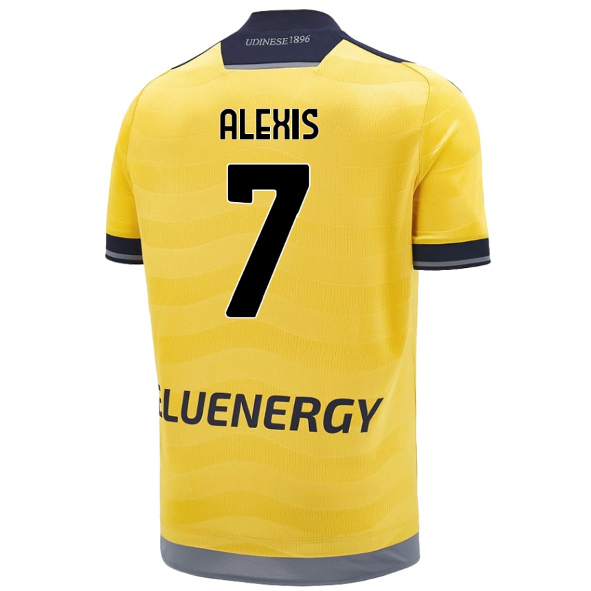 Men Football Alexis Sanchez #7 Golden Away Jersey 2024/25 T-Shirt Nz