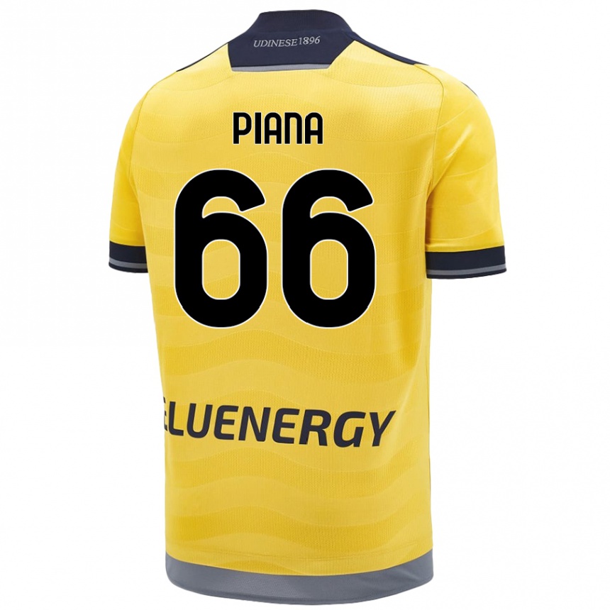 Men Football Edoardo Piana #66 Golden Away Jersey 2024/25 T-Shirt Nz