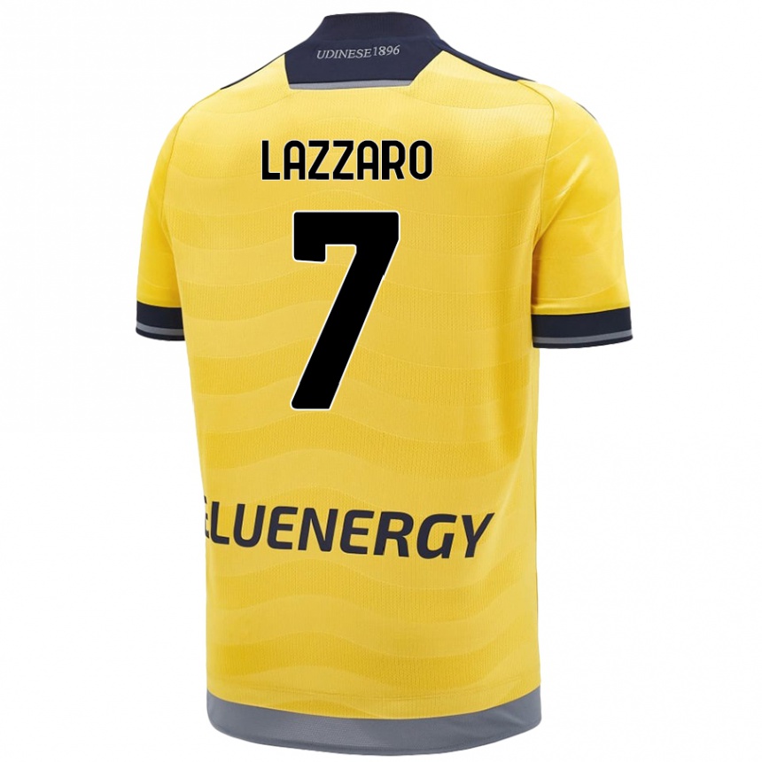 Men Football Davide Lazzaro #7 Golden Away Jersey 2024/25 T-Shirt Nz