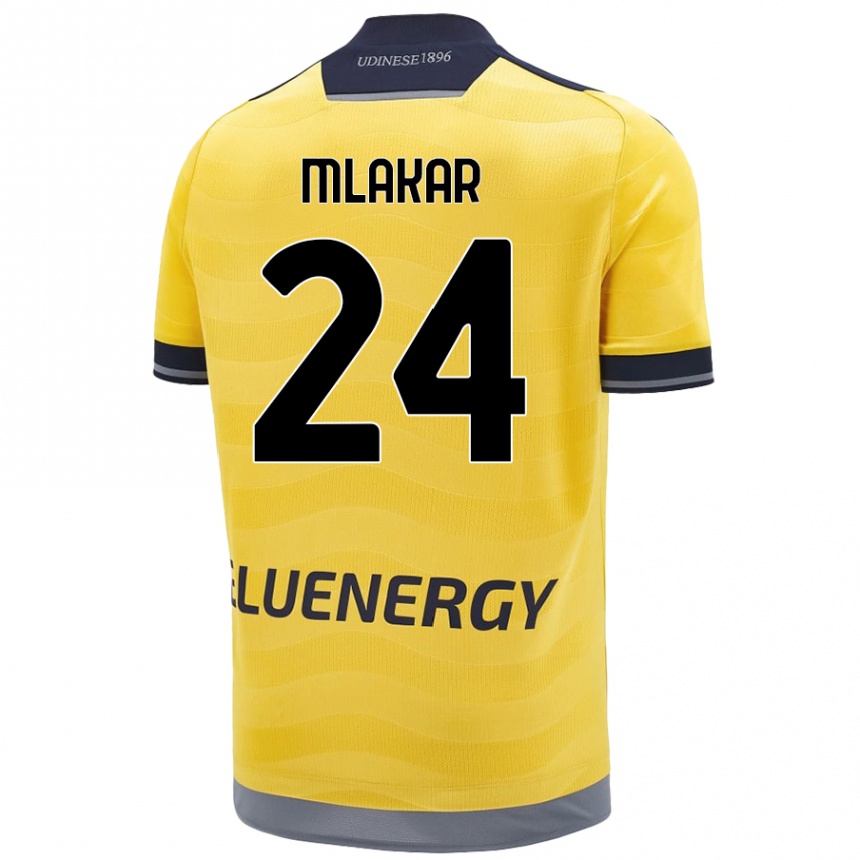 Men Football Lorenzo Mlakar #24 Golden Away Jersey 2024/25 T-Shirt Nz