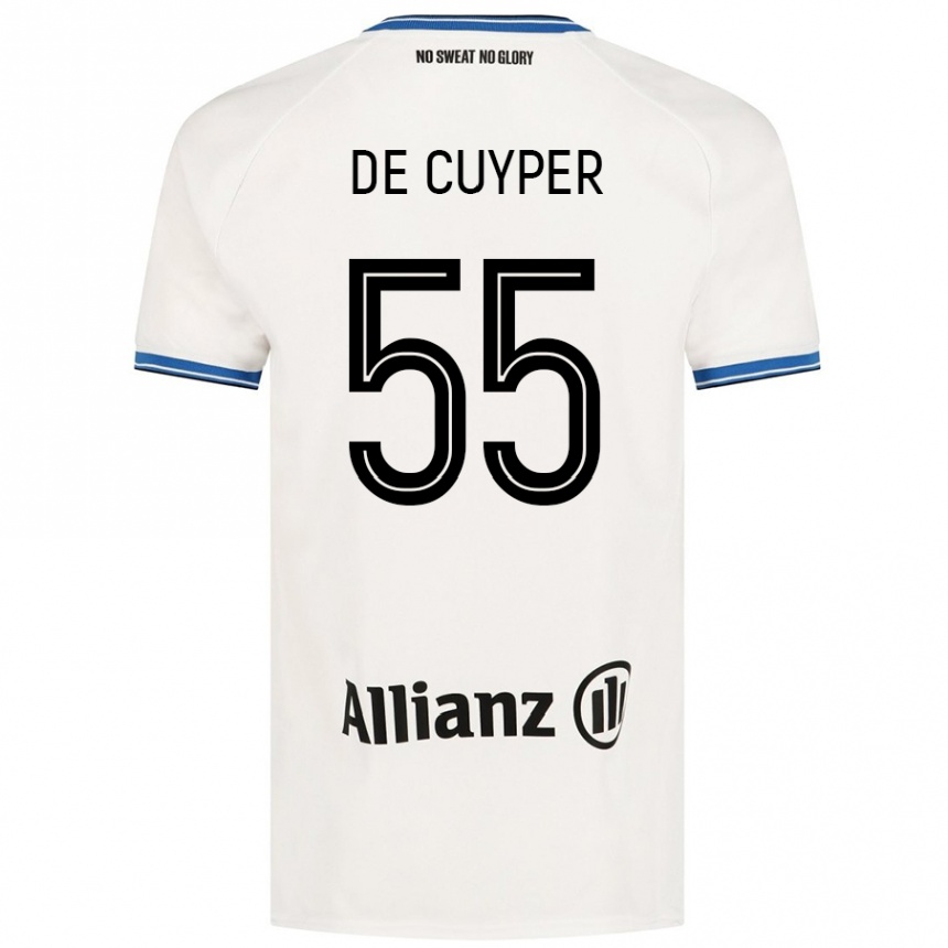 Men Football Maxim De Cuyper #55 White Away Jersey 2024/25 T-Shirt Nz