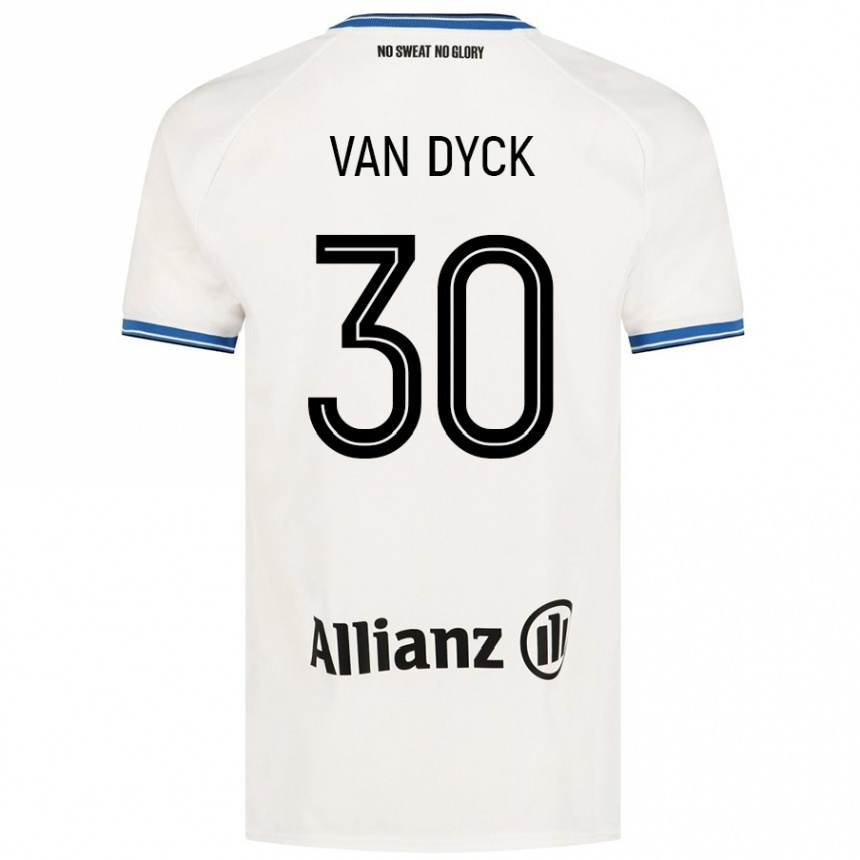 Men Football Nell Van Dyck #30 White Away Jersey 2024/25 T-Shirt Nz