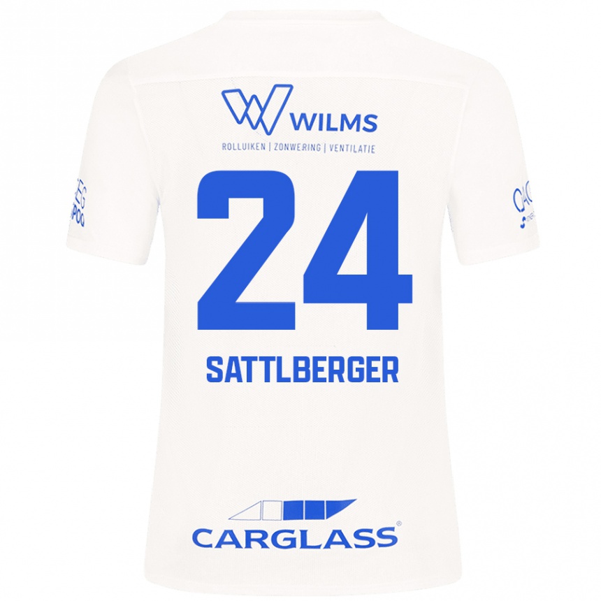 Men Football Nikolas Sattlberger #24 White Away Jersey 2024/25 T-Shirt Nz