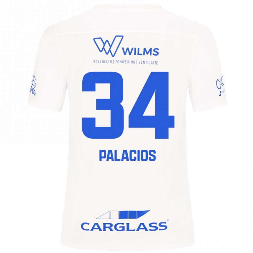 Men Football Adrián Palacios #34 White Away Jersey 2024/25 T-Shirt Nz