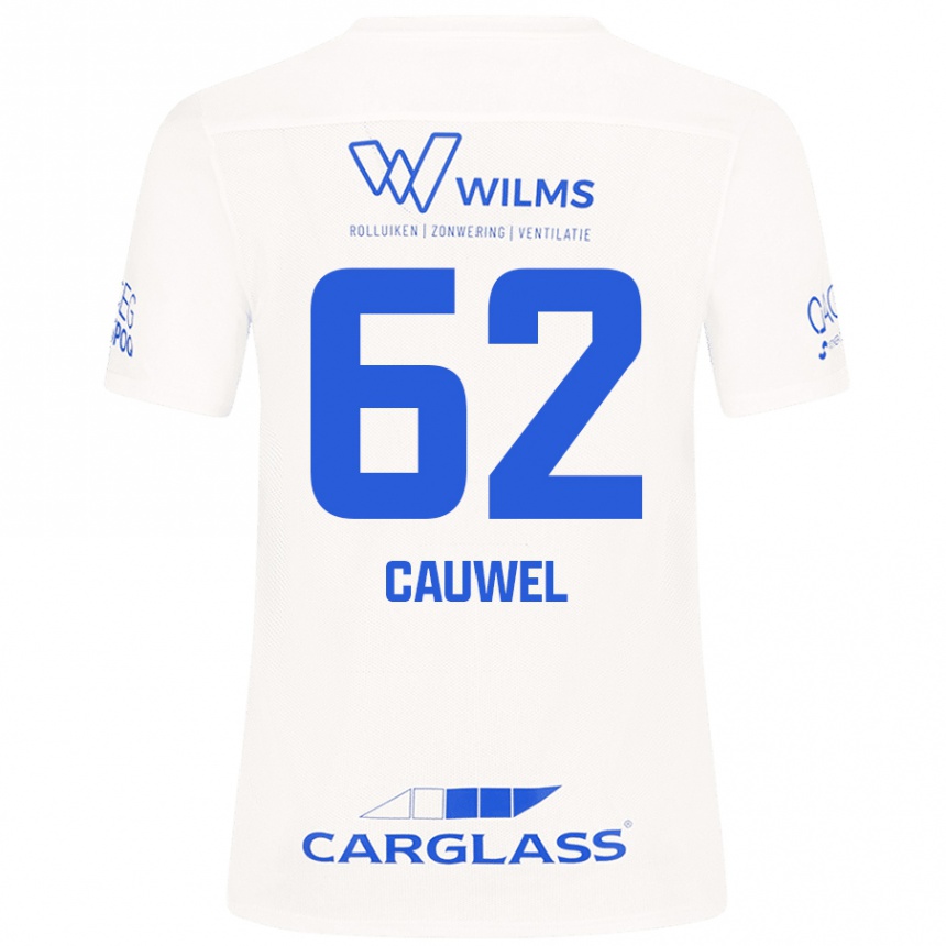 Men Football Michiel Cauwel #62 White Away Jersey 2024/25 T-Shirt Nz