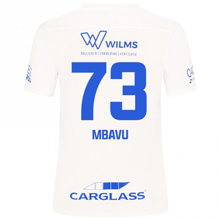 Men Football Elie Mbavu #73 White Away Jersey 2024/25 T-Shirt Nz