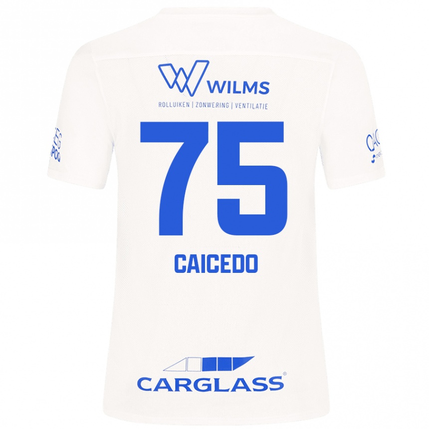 Men Football Alfred Caicedo #75 White Away Jersey 2024/25 T-Shirt Nz