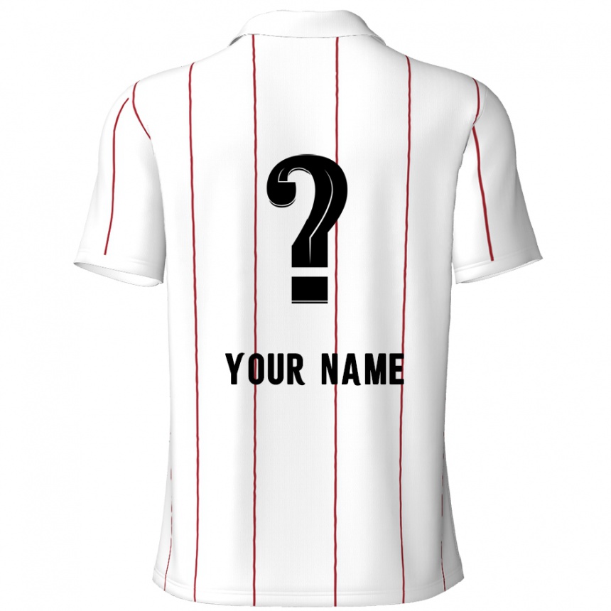 Men Football Your Name #0 White Black Away Jersey 2024/25 T-Shirt Nz