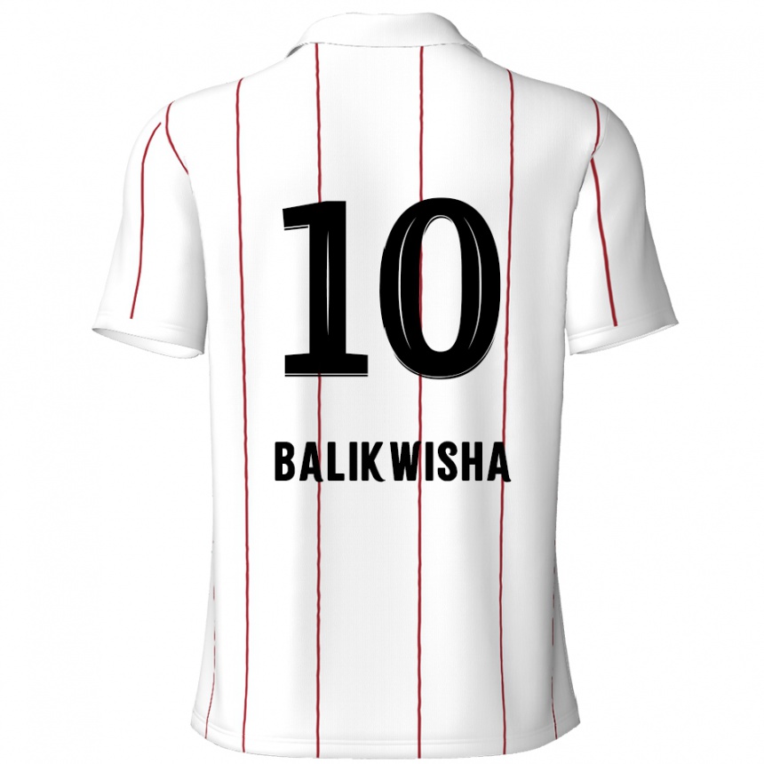 Men Football Michel-Ange Balikwisha #10 White Black Away Jersey 2024/25 T-Shirt Nz