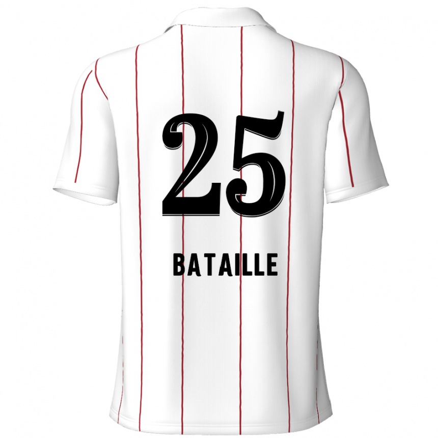 Men Football Jelle Bataille #25 White Black Away Jersey 2024/25 T-Shirt Nz