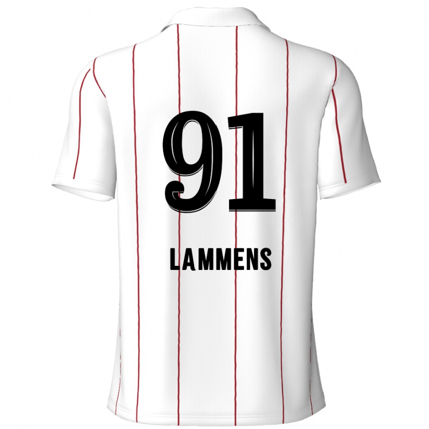 Men Football Senne Lammens #91 White Black Away Jersey 2024/25 T-Shirt Nz