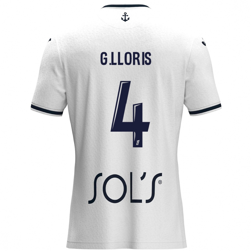 Men Football Gautier Lloris #4 White Dark Blue Away Jersey 2024/25 T-Shirt Nz