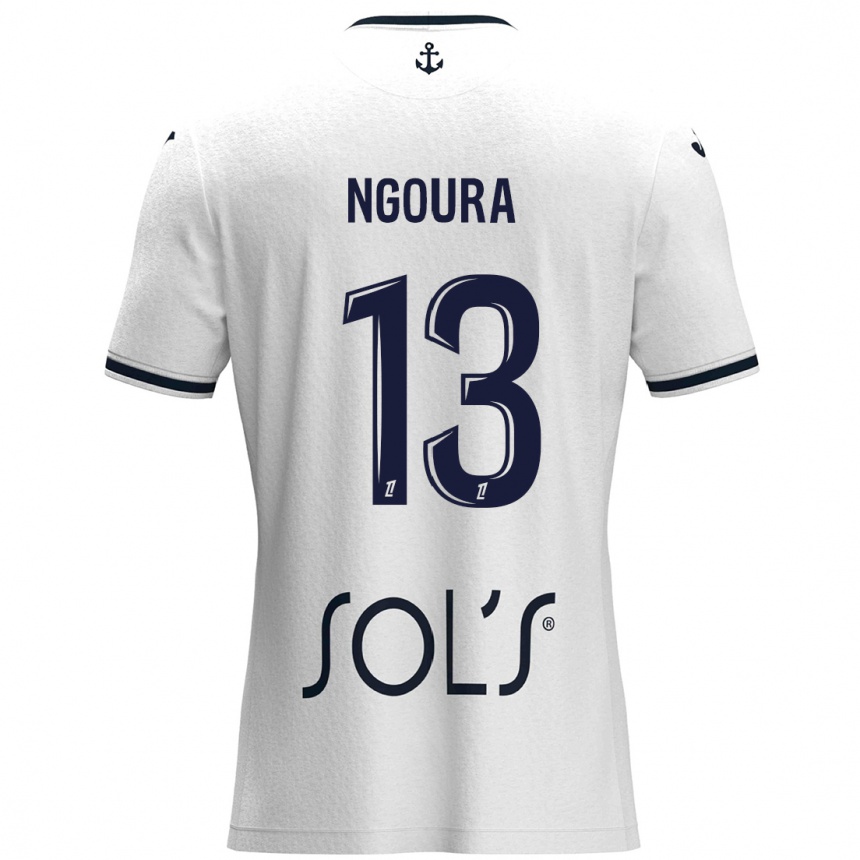 Men Football Steve Ngoura #13 White Dark Blue Away Jersey 2024/25 T-Shirt Nz