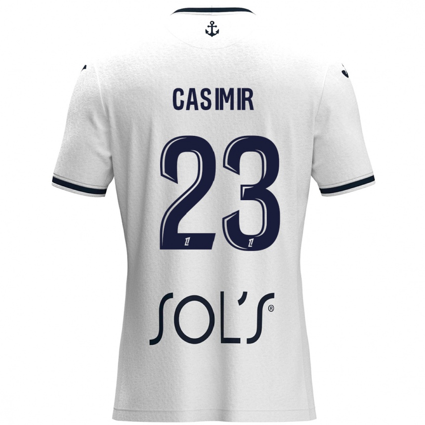 Men Football Josué Casimir #23 White Dark Blue Away Jersey 2024/25 T-Shirt Nz