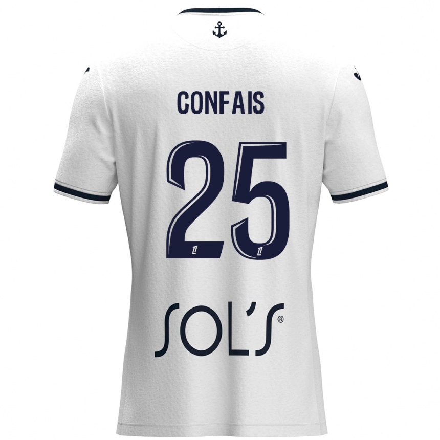 Men Football Aloïs Confais #25 White Dark Blue Away Jersey 2024/25 T-Shirt Nz