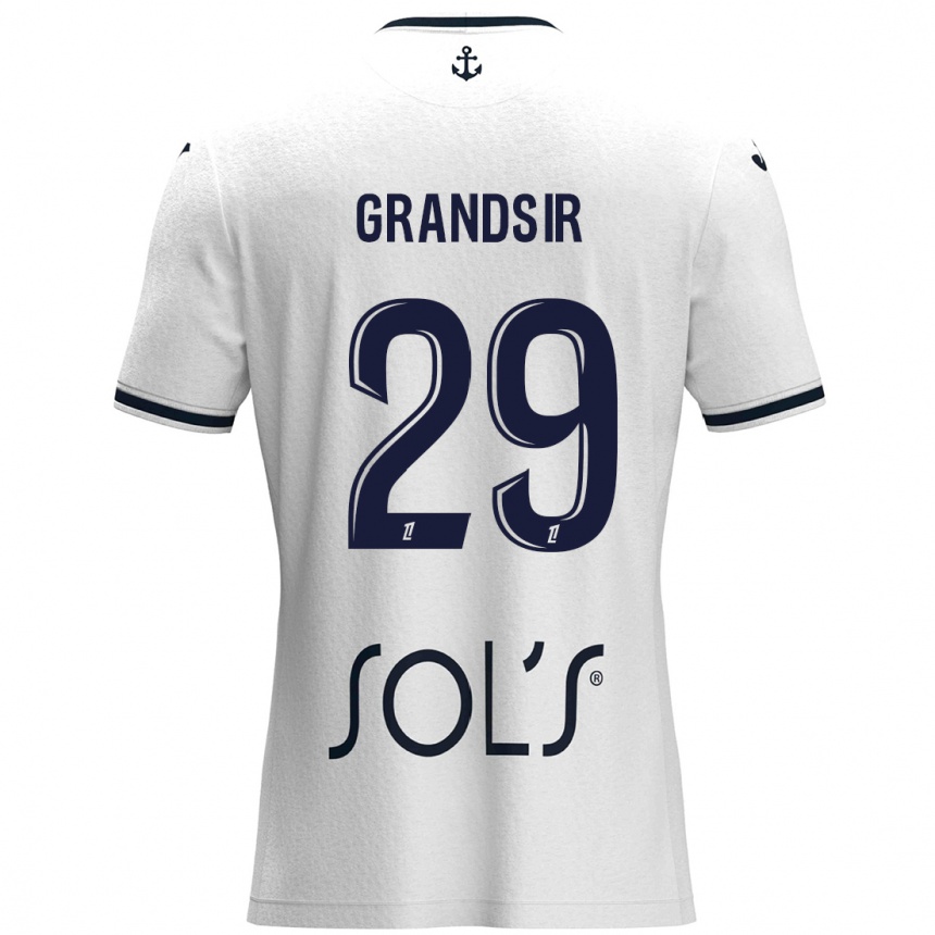 Men Football Samuel Grandsir #29 White Dark Blue Away Jersey 2024/25 T-Shirt Nz