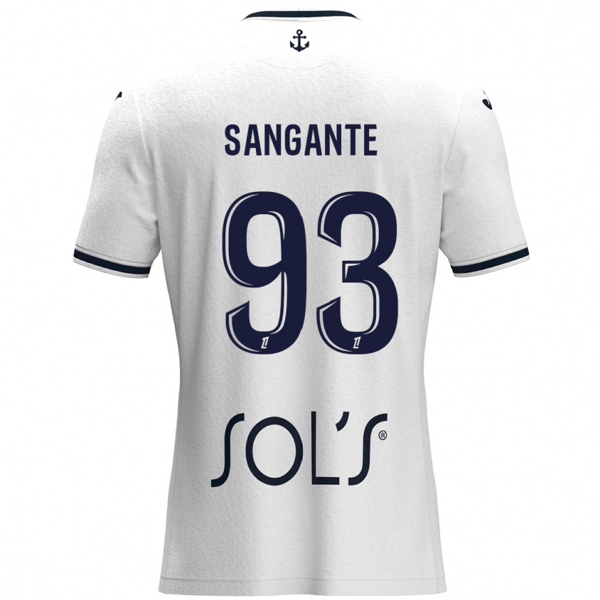 Men Football Arouna Sangante #93 White Dark Blue Away Jersey 2024/25 T-Shirt Nz