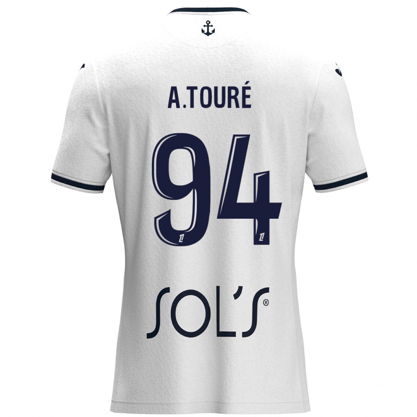 Men Football Abdoulaye Touré #94 White Dark Blue Away Jersey 2024/25 T-Shirt Nz