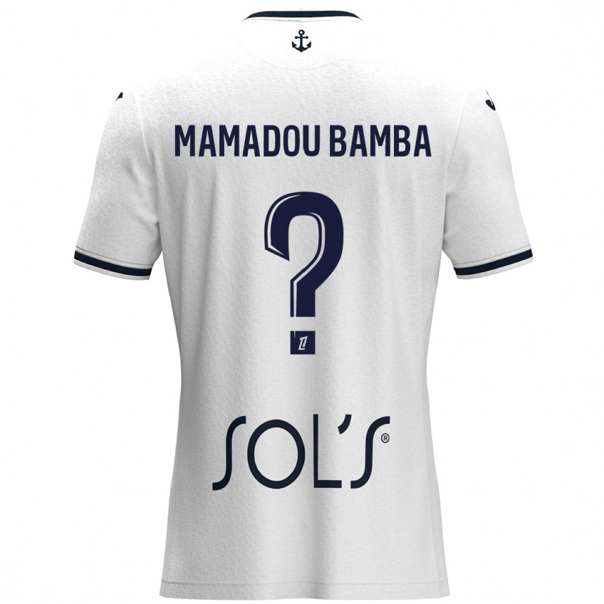 Men Football Ben Mamadou Bamba #0 White Dark Blue Away Jersey 2024/25 T-Shirt Nz