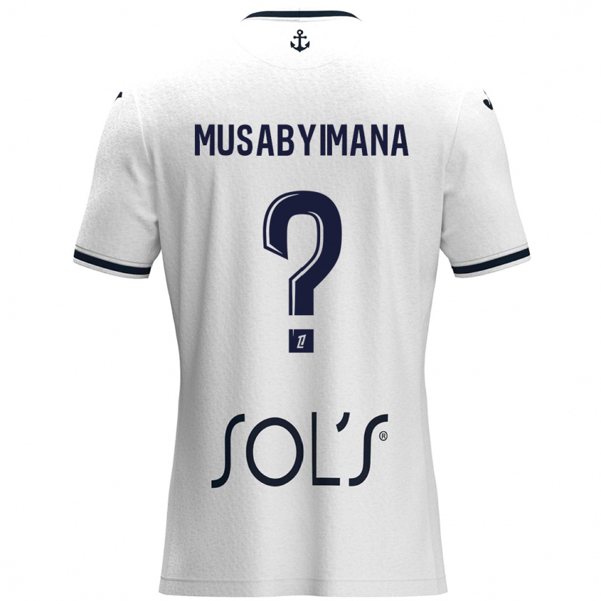 Men Football Thierry Musabyimana #0 White Dark Blue Away Jersey 2024/25 T-Shirt Nz